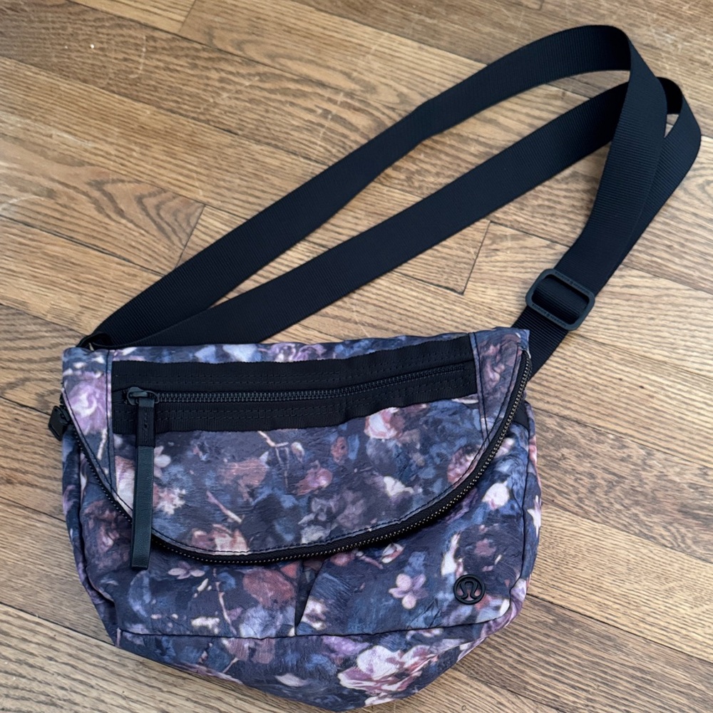 Lululemon Festival Floral Crossbody Bag with Black Strap